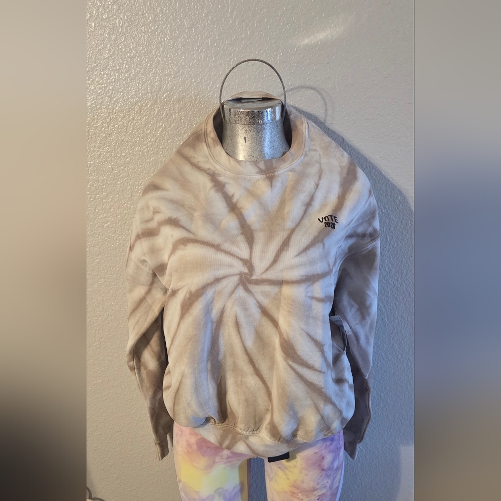 Tie-Dye Sweatshirt with Vote 2020 Embroidery